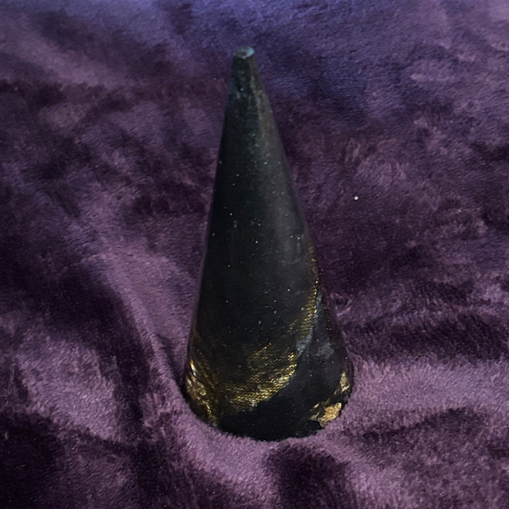 Black and Gold Ring Holder Cone (handmade)